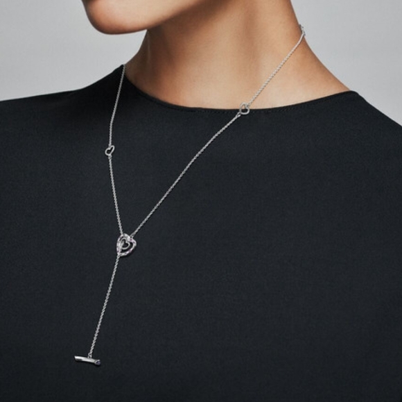 Pandora Bright Hearts Lariat Necklace 